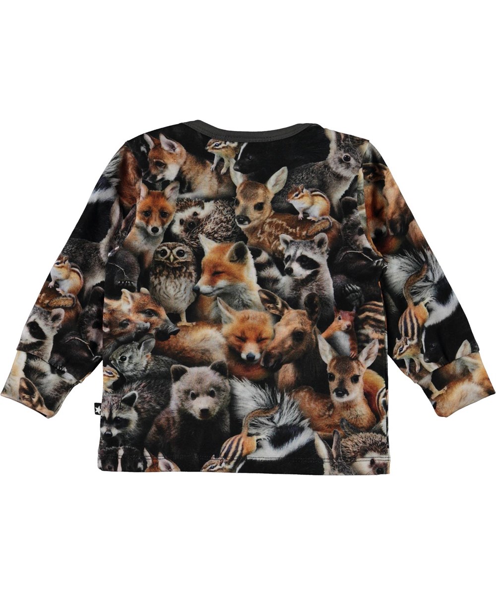 Enez - Forest Animals - Økologisk babybluse med dyre print