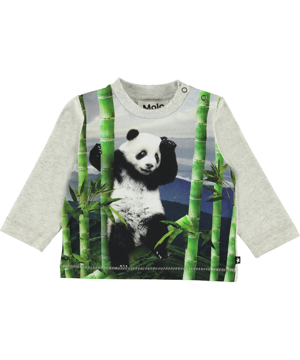 Enovan - Climbing Panda - Økologisk baby bluse med panda