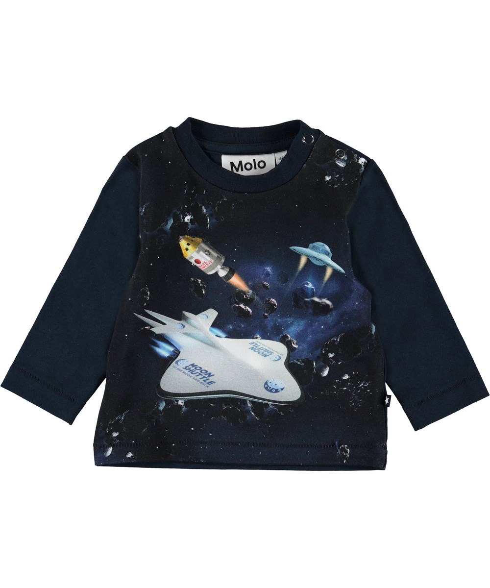 Enovan - Space Scenario - Baby bluse med rumskibe. 