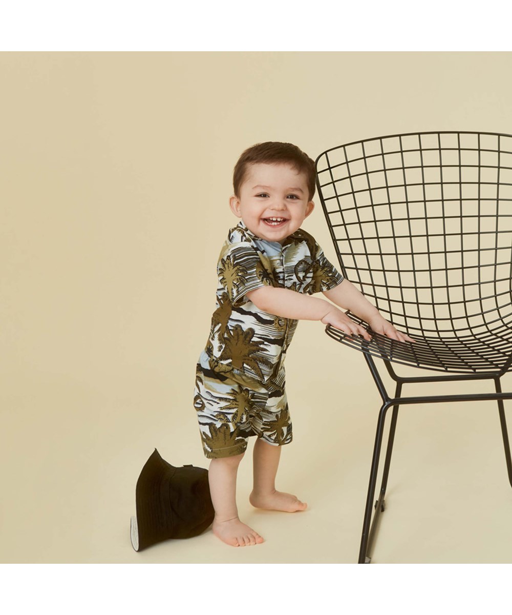 Eyou - Sunset Smiles - Økologisk Hawaiiskjorte baby palmer 