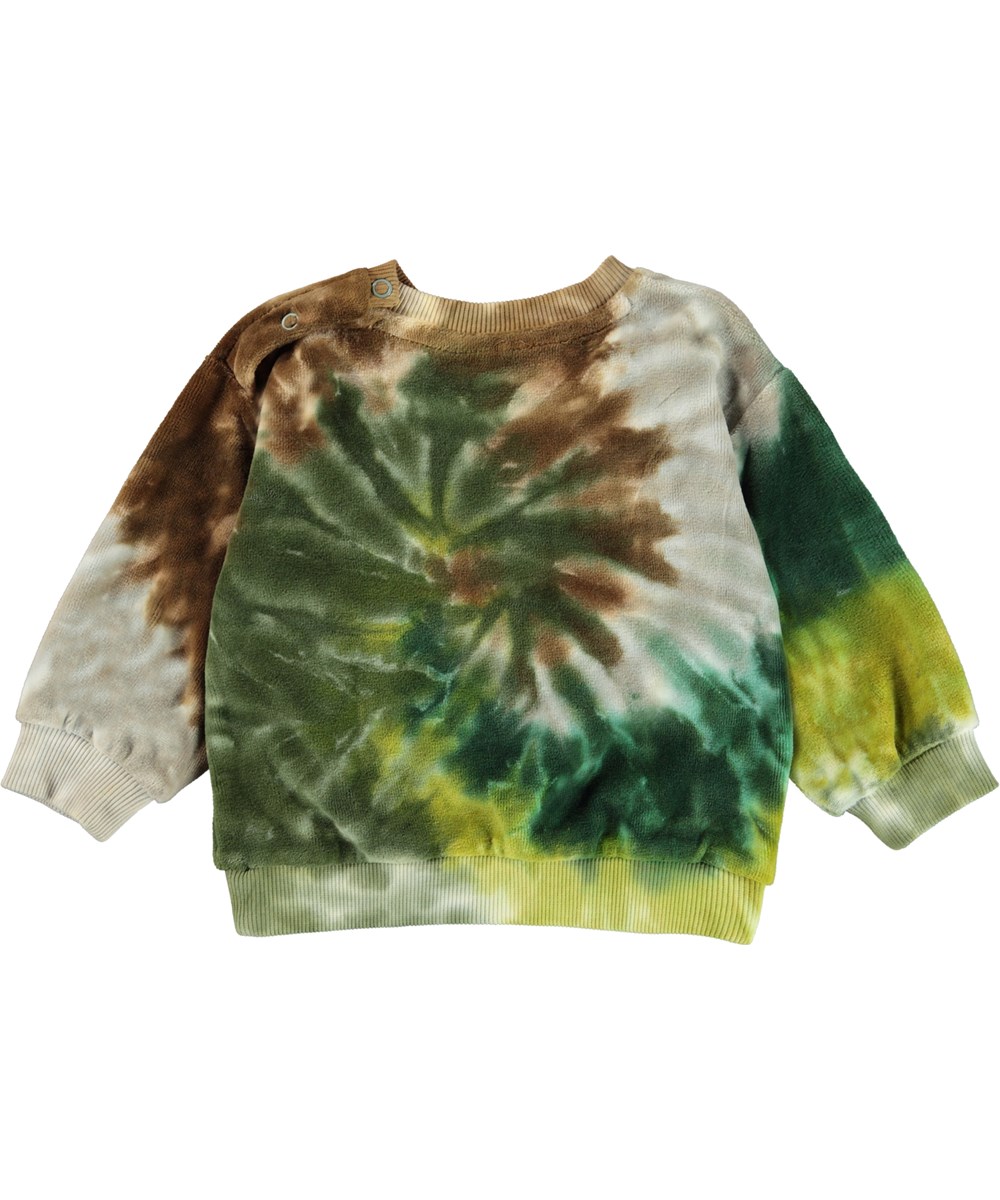 Dear - Swirl Baby - Velour baby sweatshirt i tie-dye print