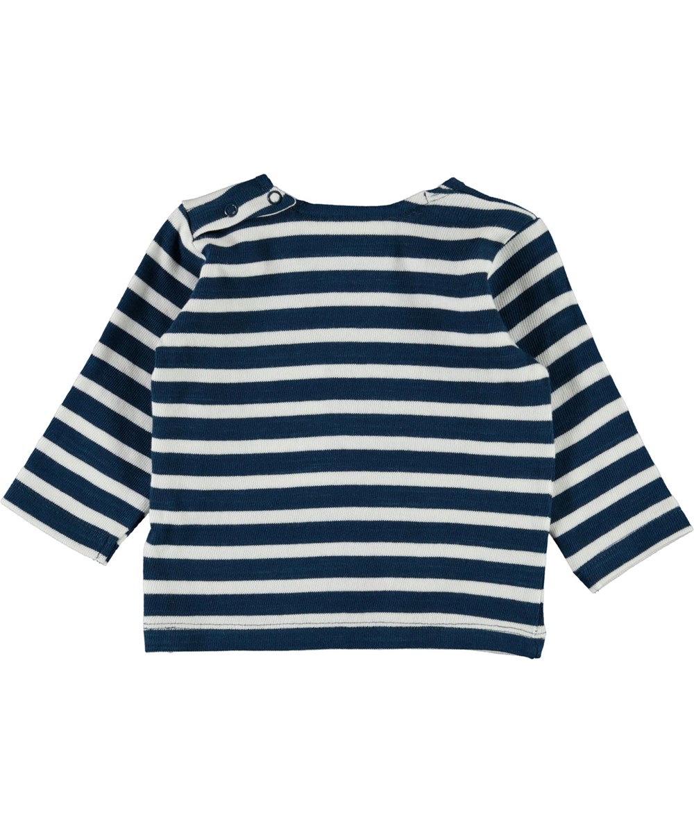 Dosti - Sea Breton - Økologisk blå og hvid stribet baby bluse