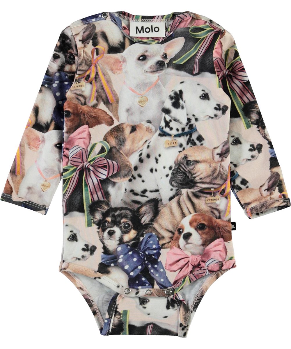 Fonda -  Puppy Love - Ekologisk babybody med hundar