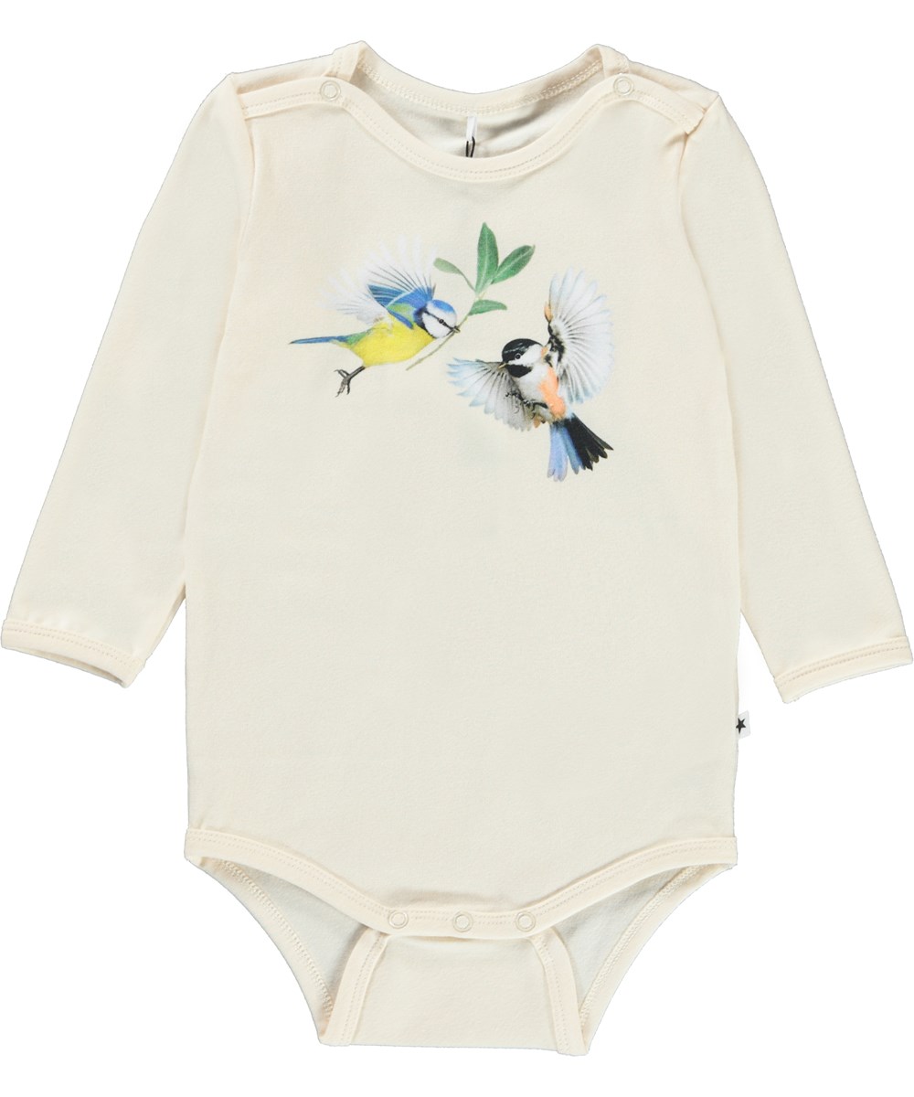 Foss - Peaceful Birds - Ekologisk babybody med fåglar.
