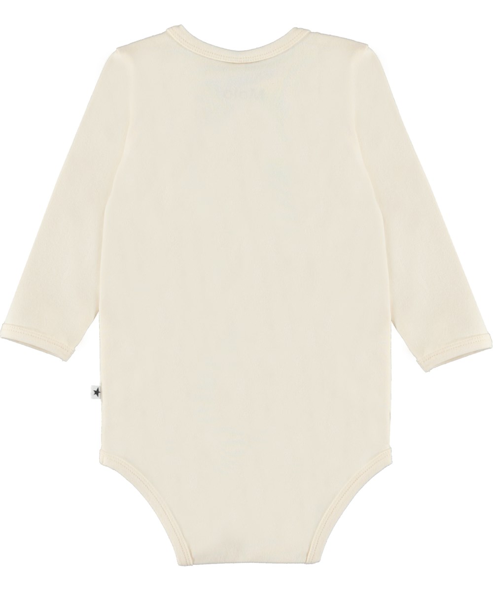 Foss - Spring Horse - Ljus ekologisk babybody med tecknad häst.