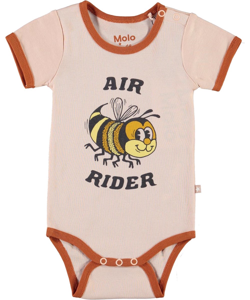 Fossie - Air Rider - Ekologisk rosa body med bin