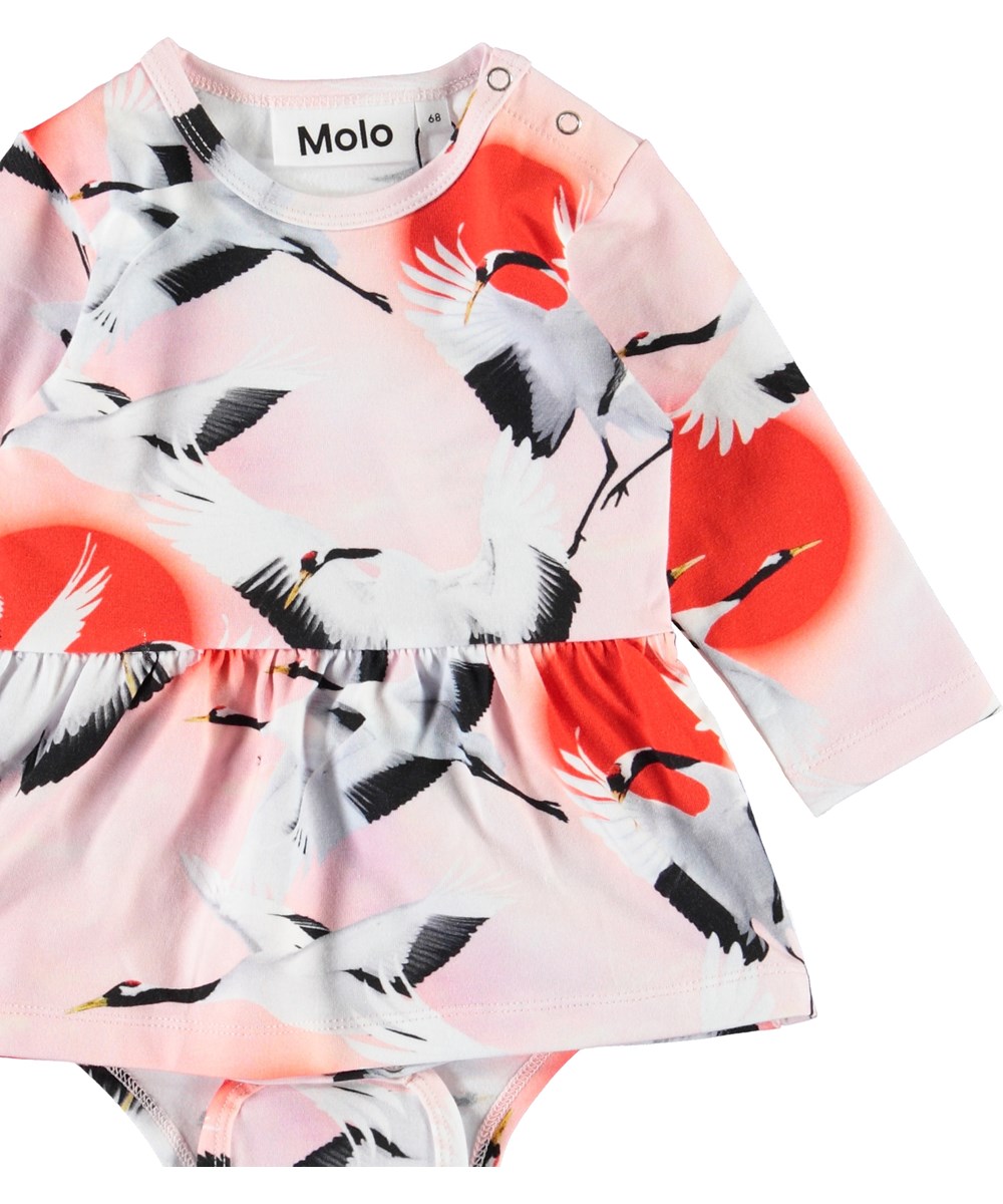 Frances - Sunrise Cranes - Rosa body med flygande fåglar