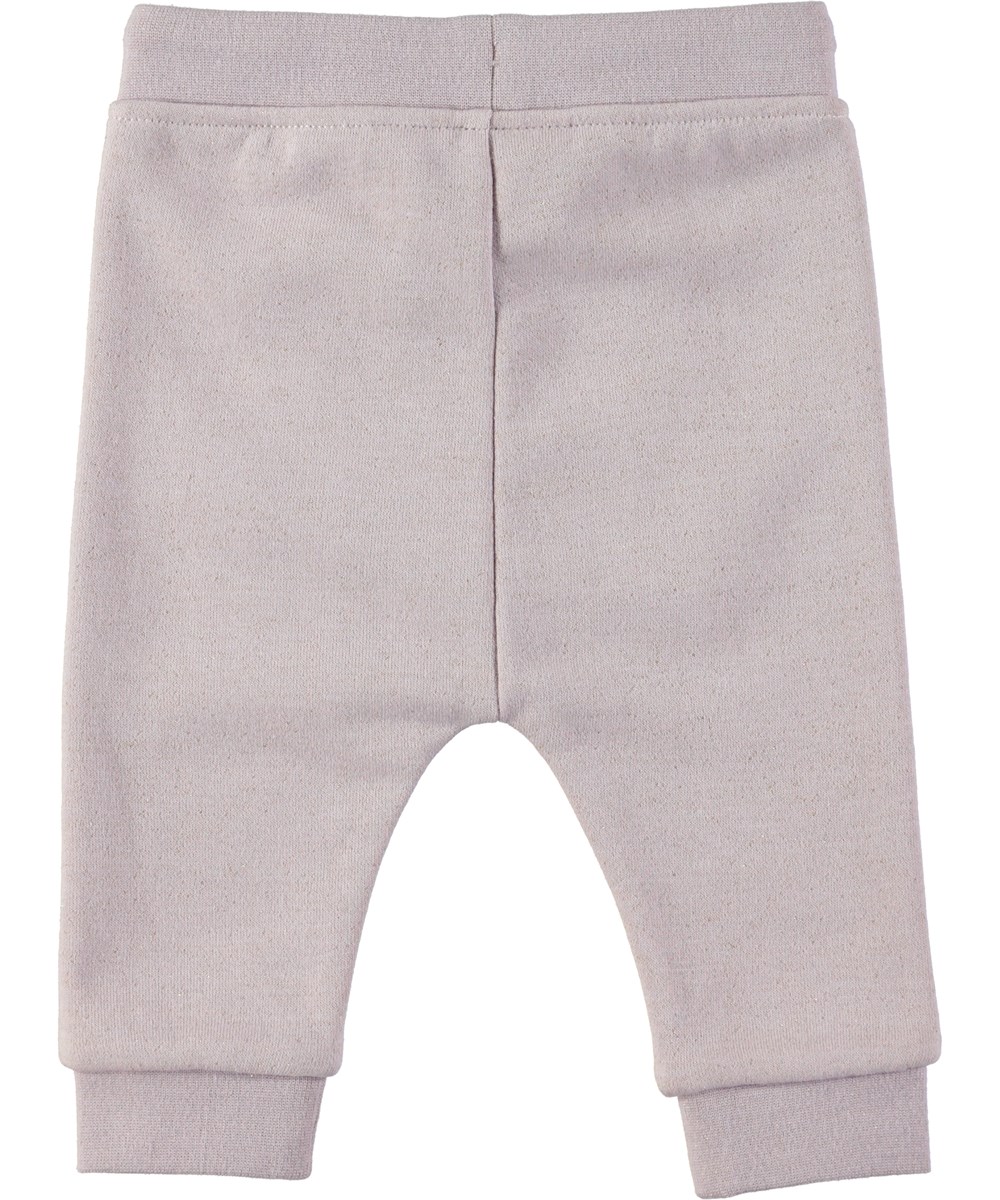 Sandie - Lilac - Lila baby sweatpants med glitter