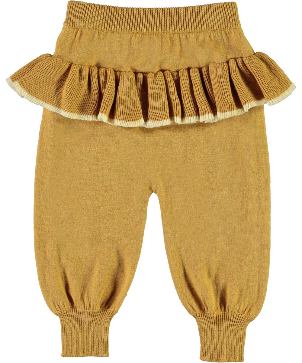 Sanne - Honey - Gyllene stickade babybyxor