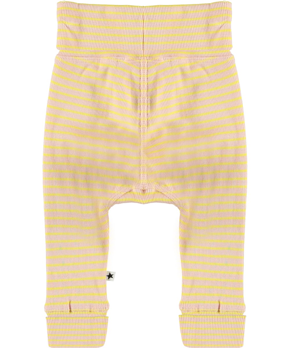 Sara - Powder Acacia Stripe - Randiga baby byxor