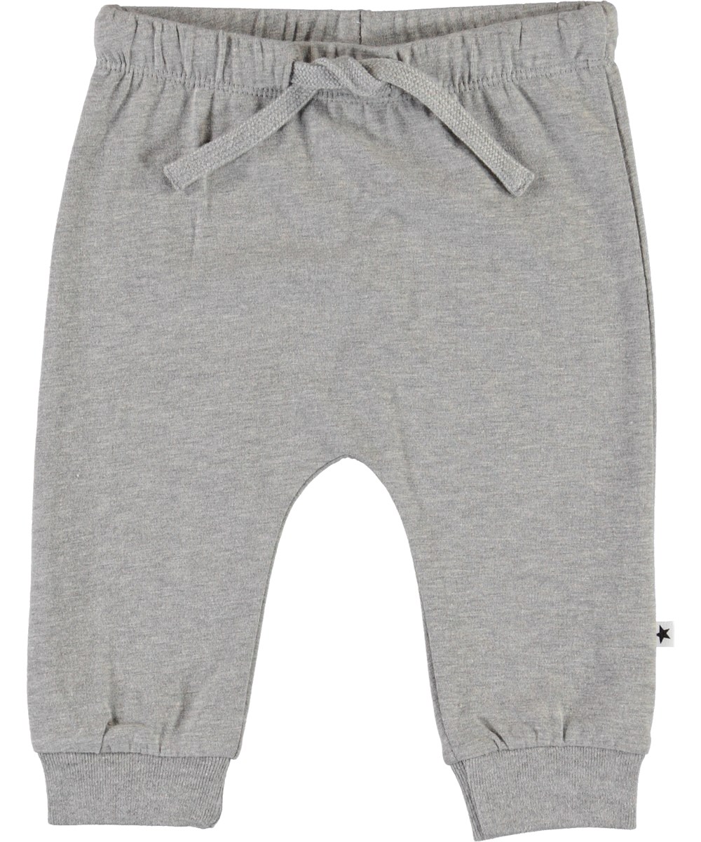 Sille - Grey Melange - Ekologiska grå babybyxor