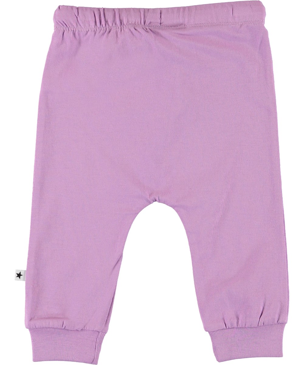Sille - Manga Purple - Ekologiska lila babybyxor