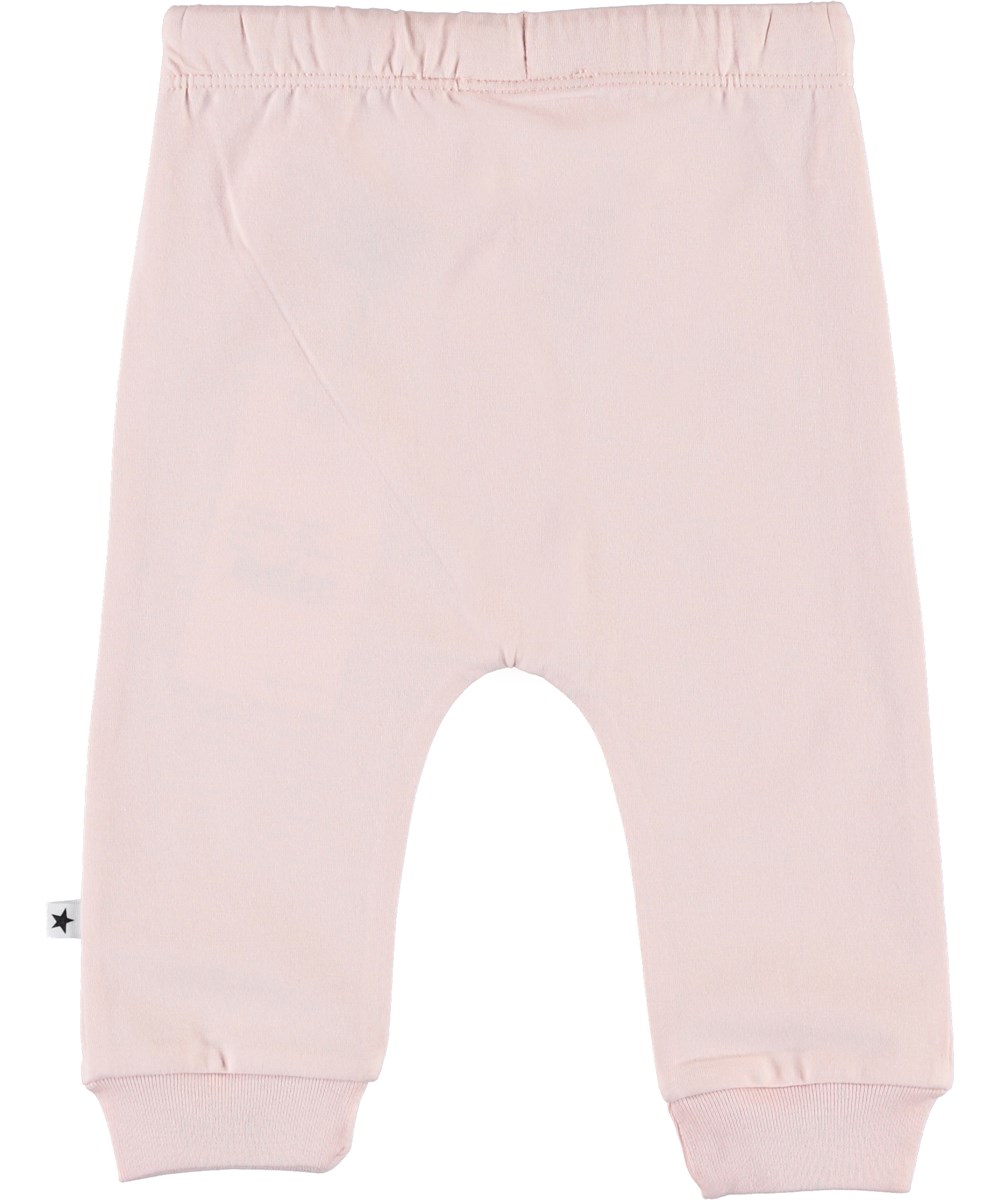 Sille - Powder - Ljusrosa baby byxor med knytband