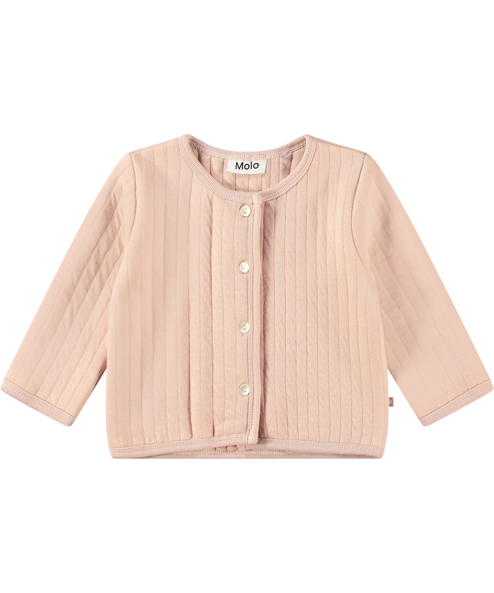 Heaven - Petal Blush - Mjuk rosa quiltad jacka med långa ärmar och knappar av pärlemor.