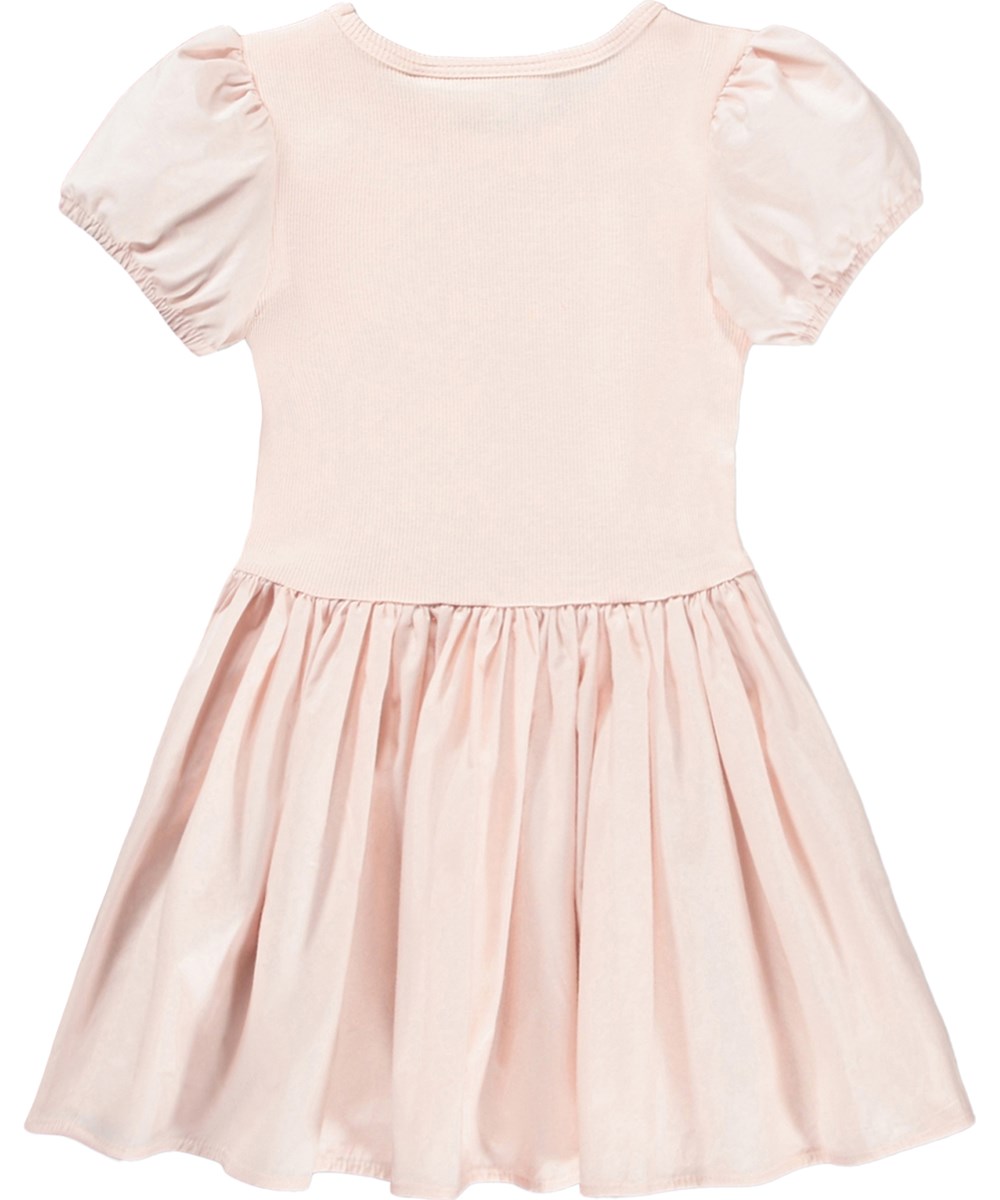 Caitlin - Cloud Pink - Rosa klänning för de små i ekologisk bomull med puffärmar