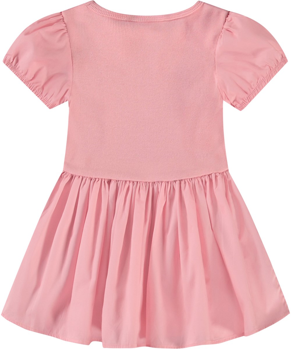 Caitlin - Rosequartz - Rosa poplindress i ekologisk bomull för baby.