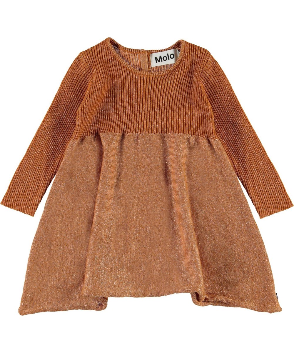 Cass - Deer - guldbronsig babyklänning 