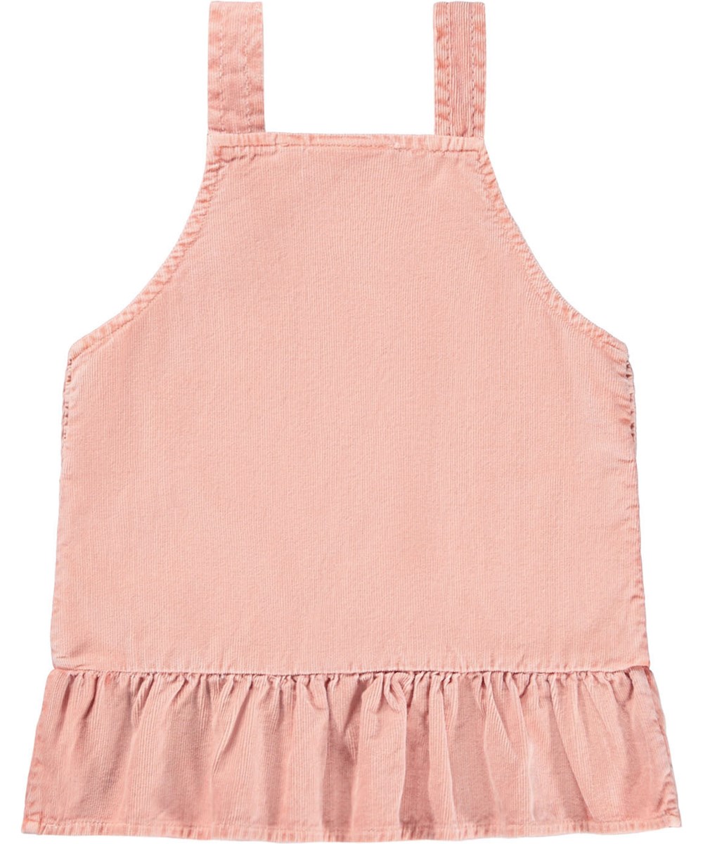 Celina - Rose Cloud - Fin rosa klänning i mjuk bomullsfleece för baby.