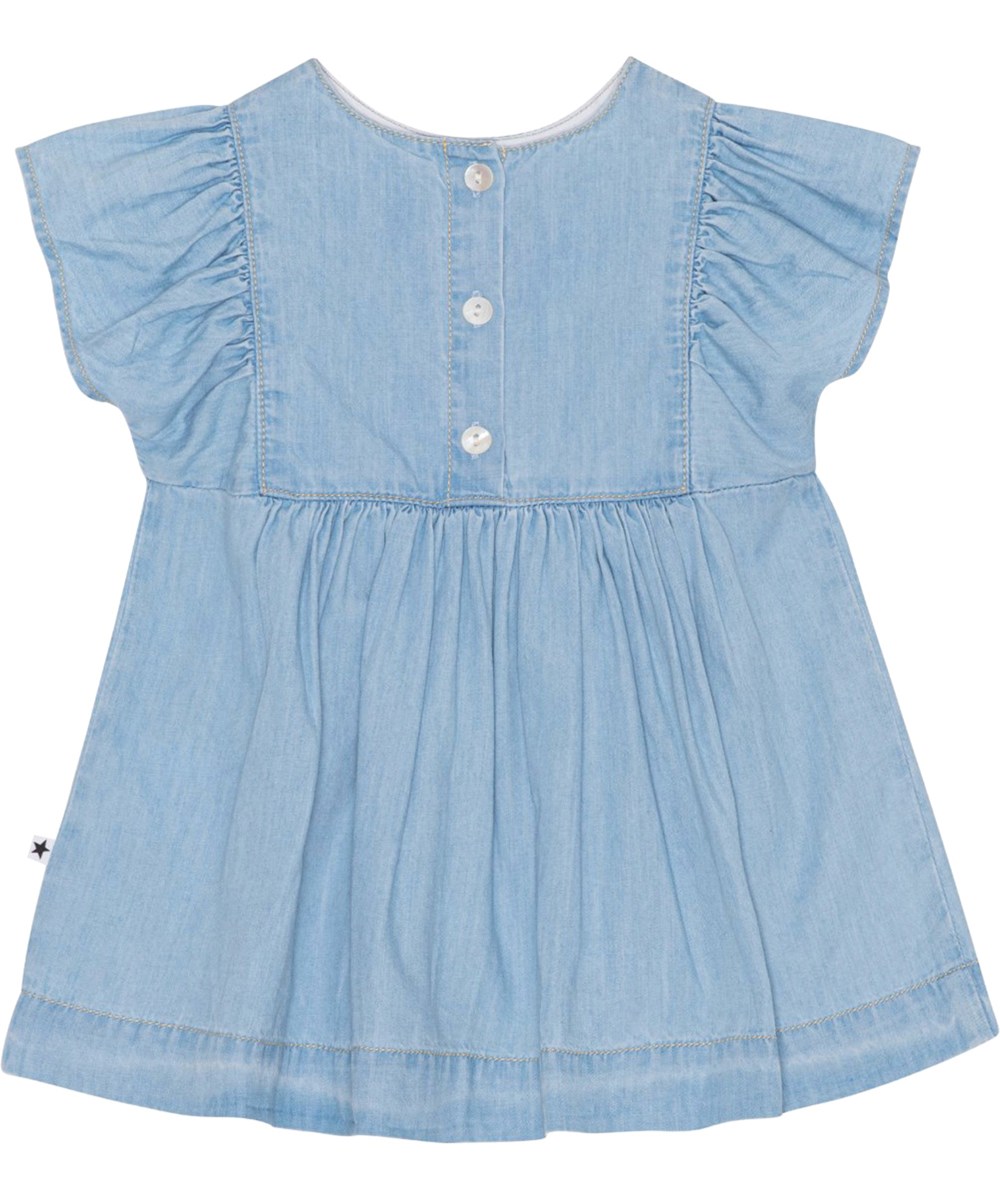 Chantal - Summer Wash Indigo - Blå ekologisk klänning till baby.