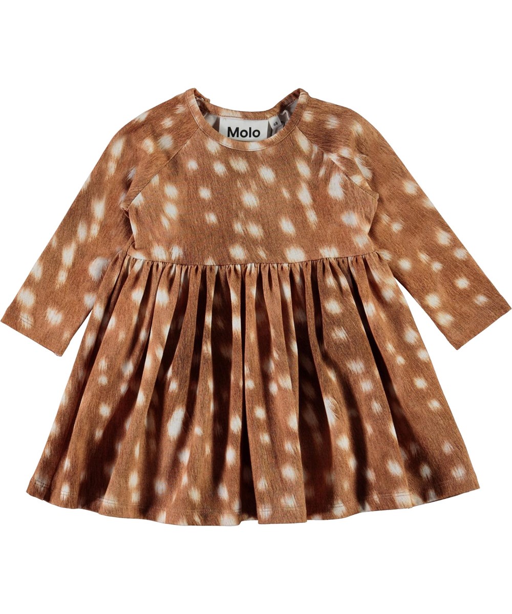 Charmaine - Baby Fawns - Ekologisk babyklänning med vita fläckar. 