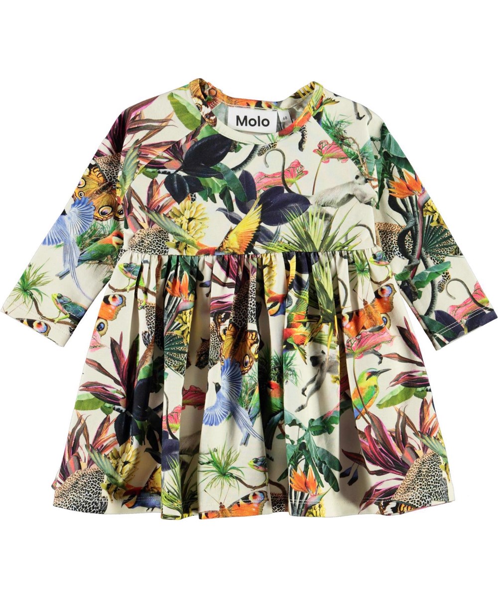 Charmaine - Imaginary Jungle - Ekologisk babyklänning med fantasijungel.