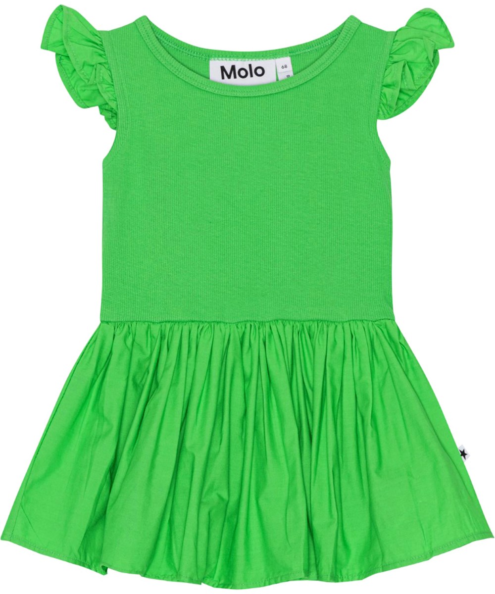 Cimi - Classic Green - Grön ekologisk klänning till baby.