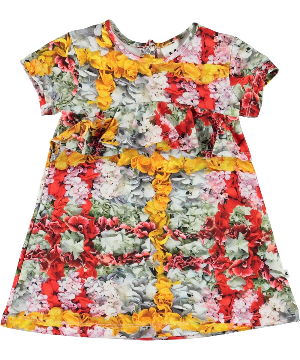 Cloud - Checked Flowers - Baby klänning med blommor.