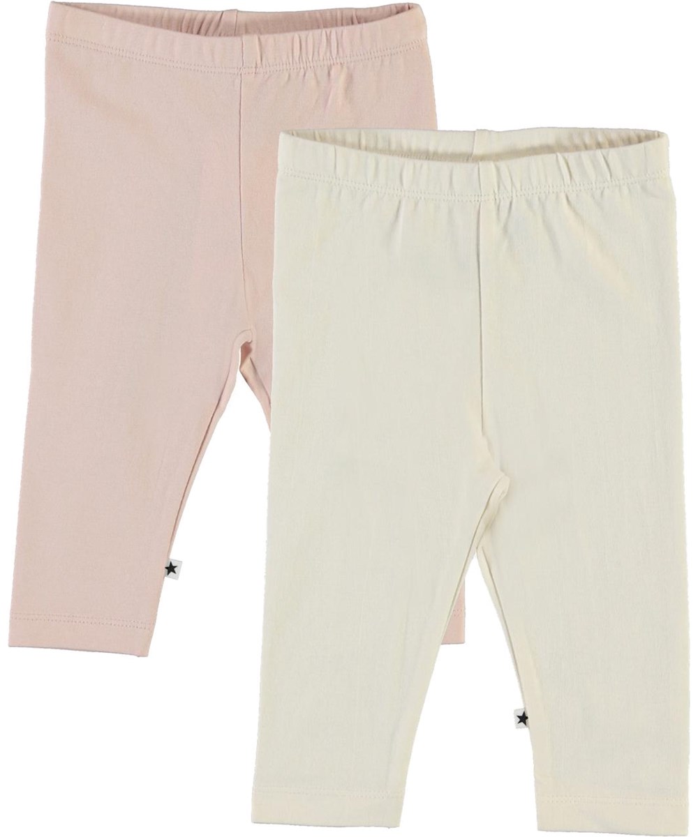 Nette 2-Pack - Pearled Blush - Ekologiska 2-pack babyleggings