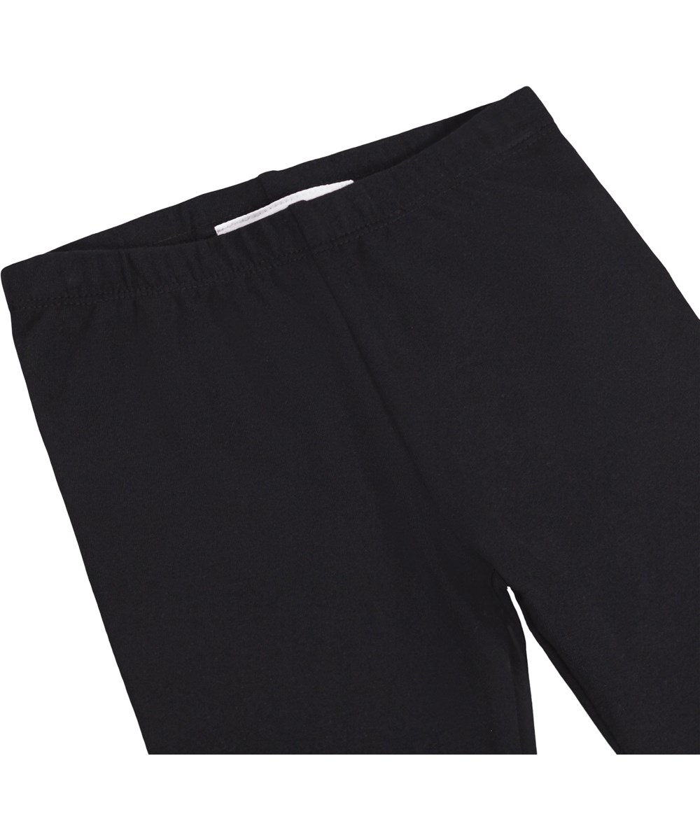 Nette solid - Black - Ekologiska svarta babyleggings.