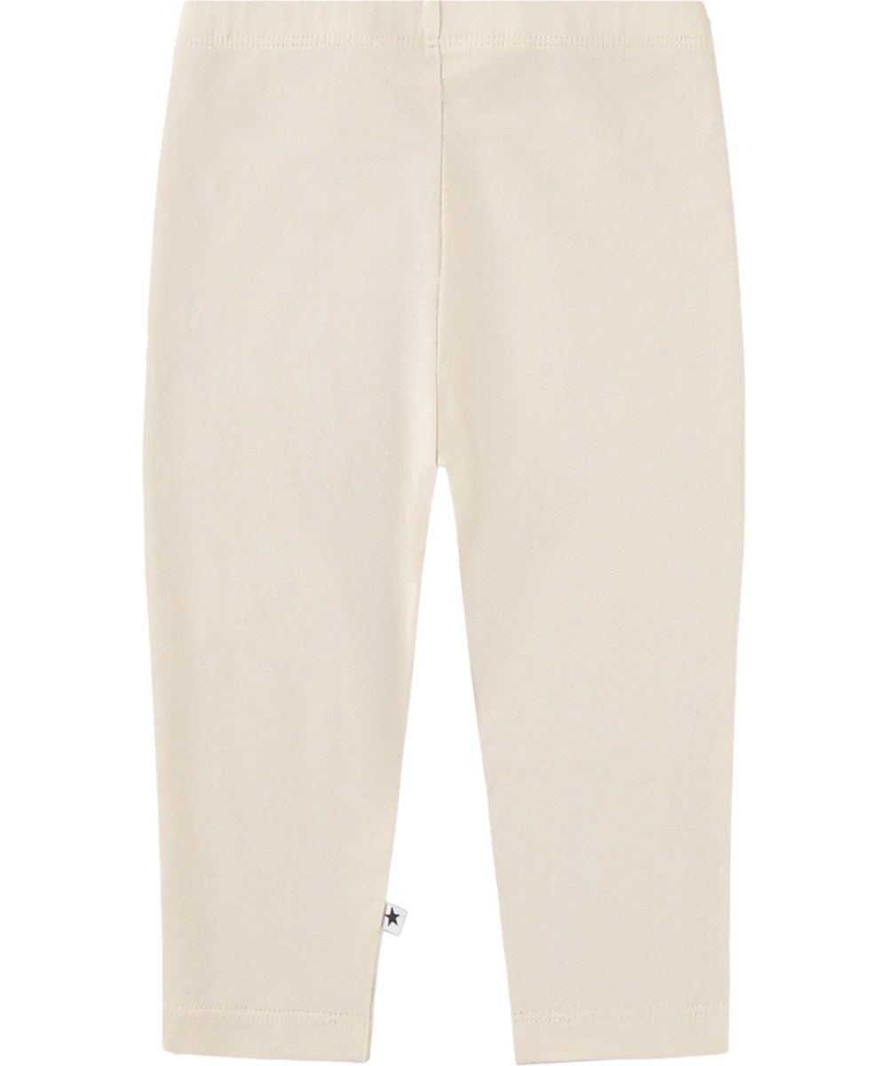 Nette Solid - Summer Sand - Vita leggings för de små i ekologisk bomull