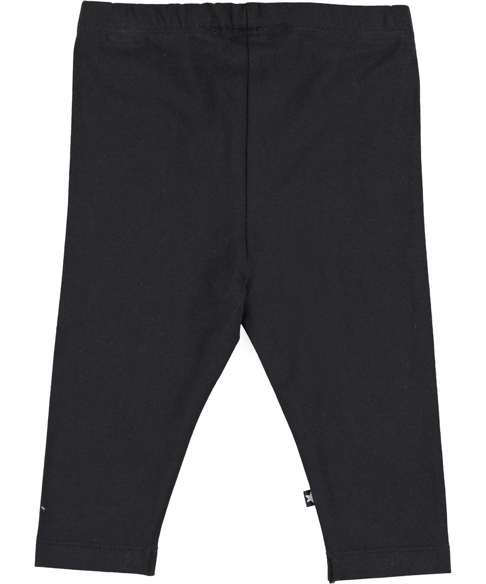 Nette Solid - Black - Ekologiska svarta babyleggings