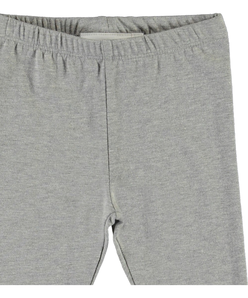 Nette Solid - Grey Melange - Ekologiska gråa babyleggings