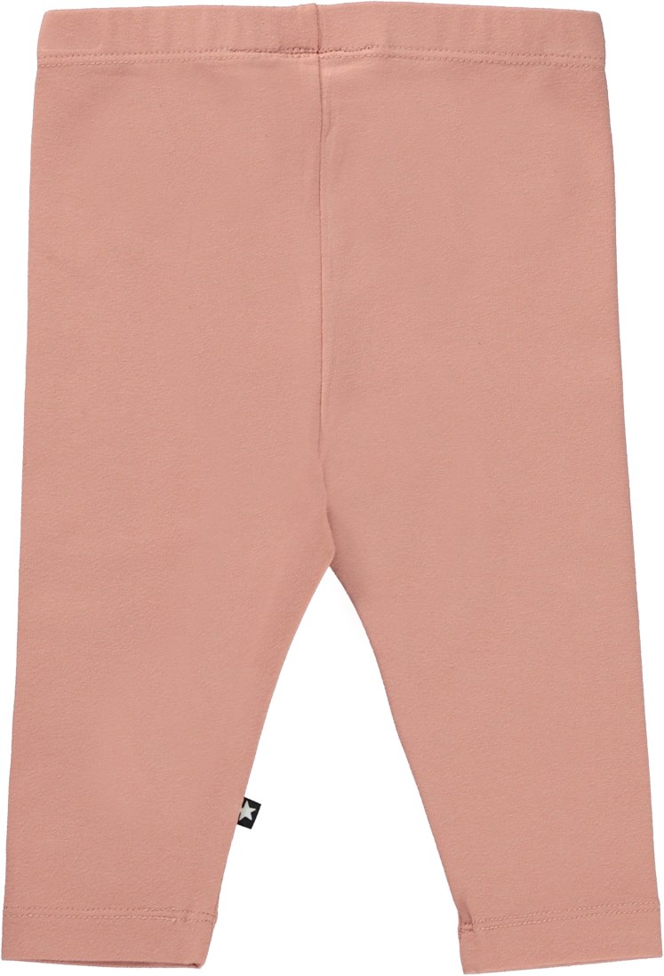 Nette Warm - Muted Rose - Ekologiska rosa babyleggings.