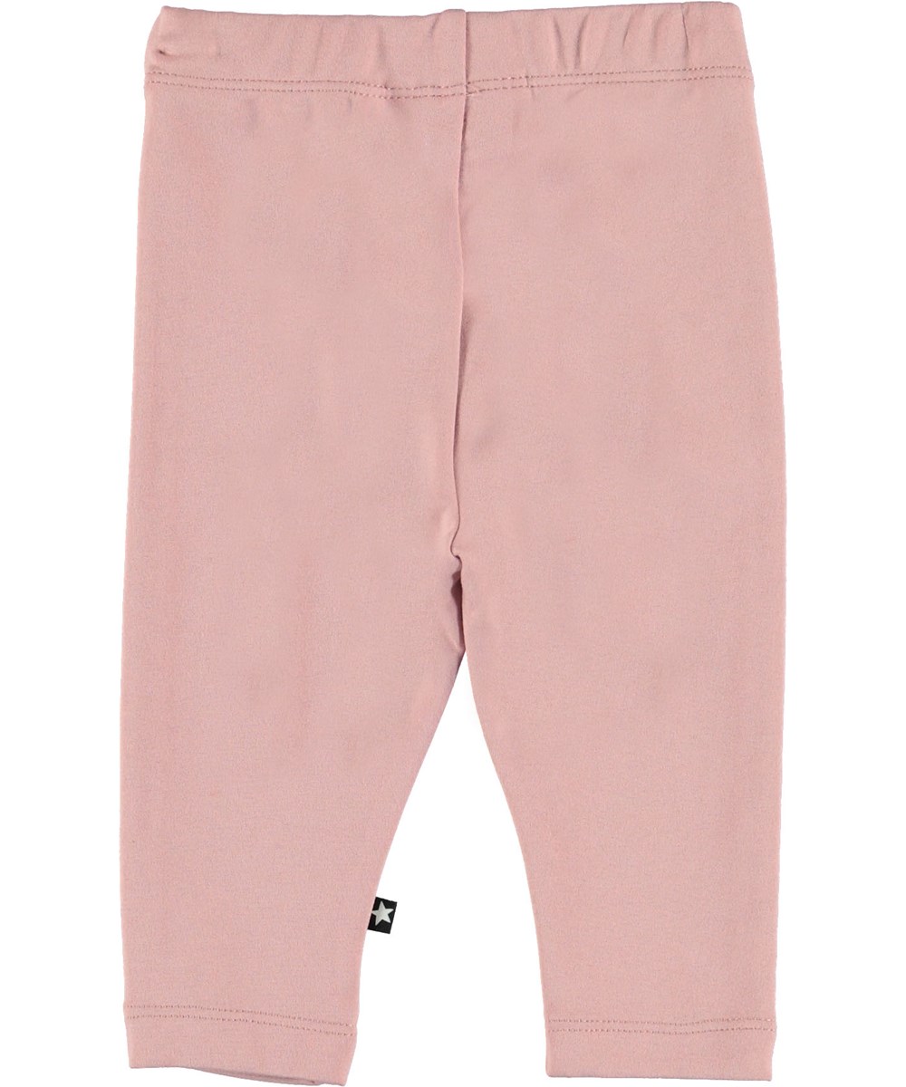 Shawna - Rosewater - Ljusrosa baby leggings med rand. 