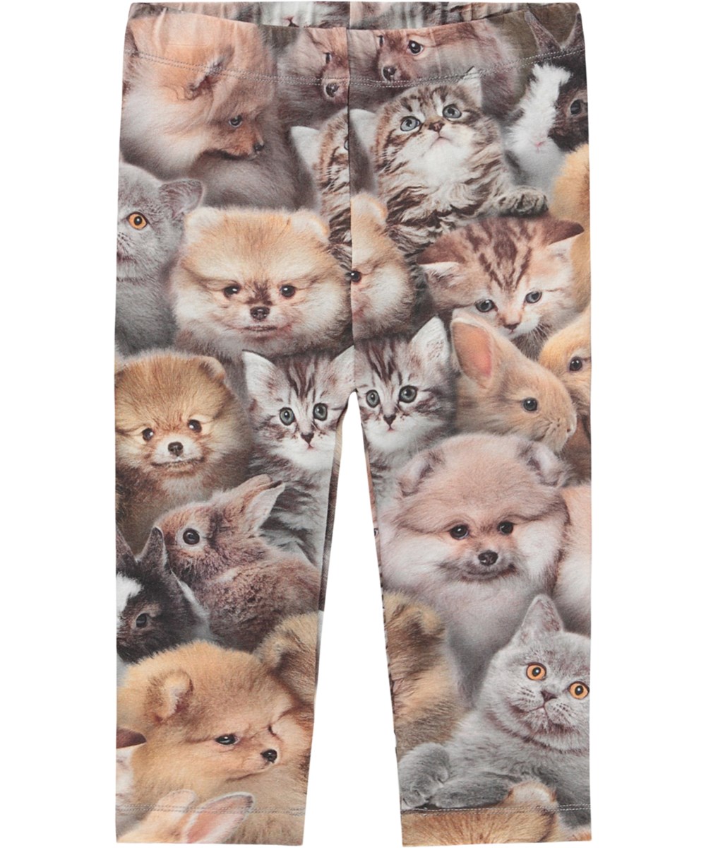 Stefanie - Fuzzy Fluffy - Leggings i ekologisk bomull för baby med djurmönster.