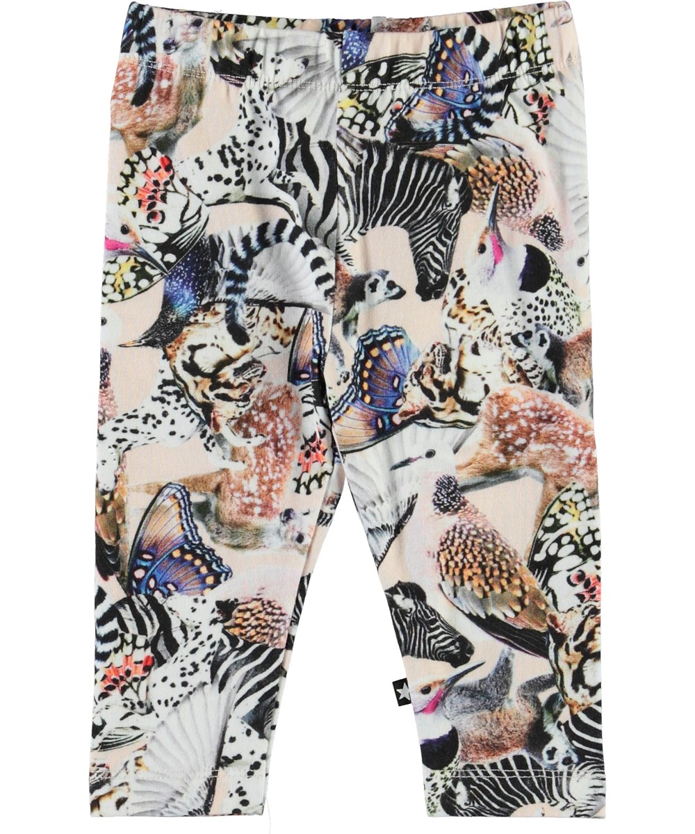 Stefanie - Twister - Ekologiska babyleggings med djurmönster