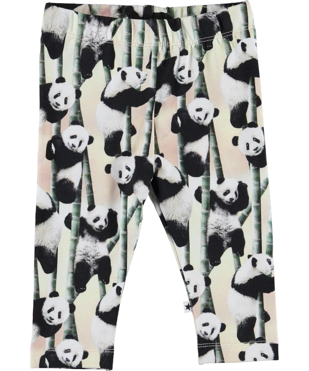 Stefanie - Yin Yang - Ekologiska baby leggings med panda