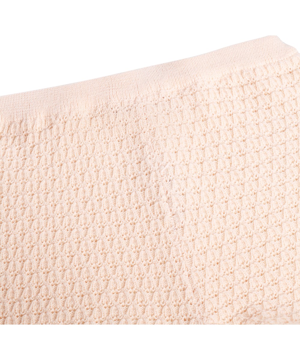 Sienna - Cloud Pink - Rosa stickade shorts för de små i ekologisk bomull