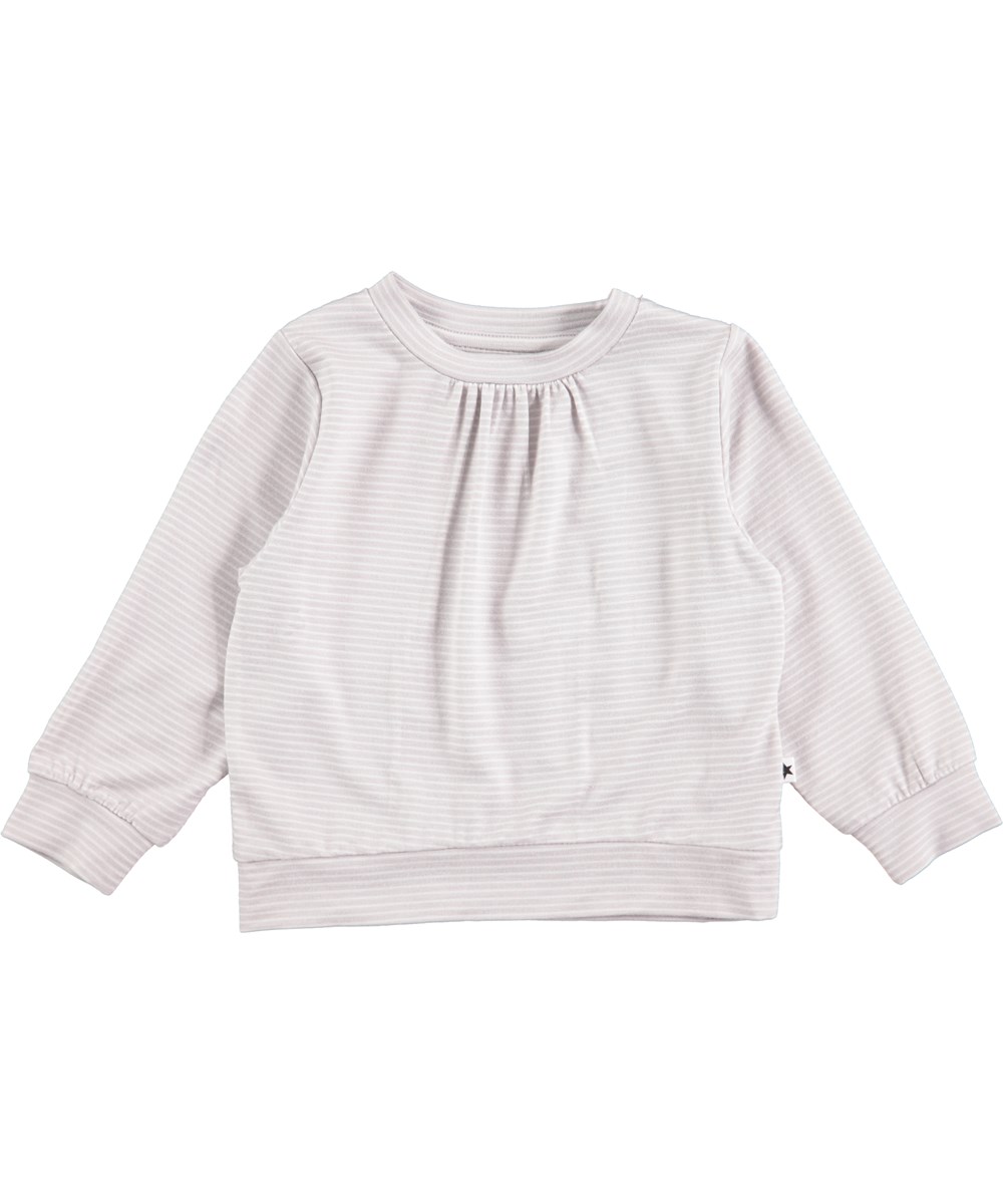 Effie - Pearled Blue - Långärmad, randig baby t-shirt