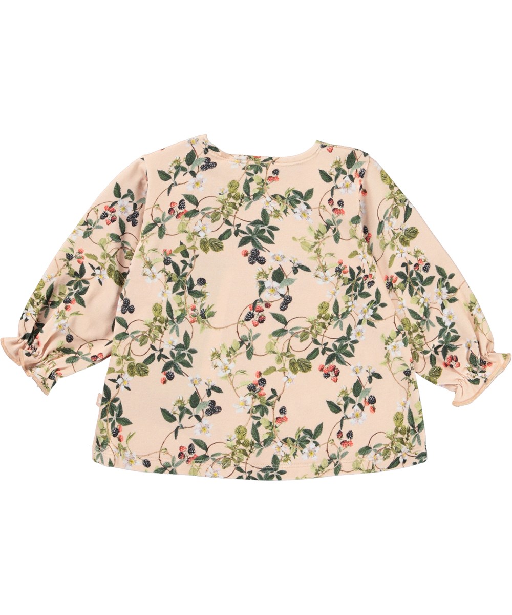 Elina - Bramble Rose - Ekologisk rosa babytröja med björnbär.