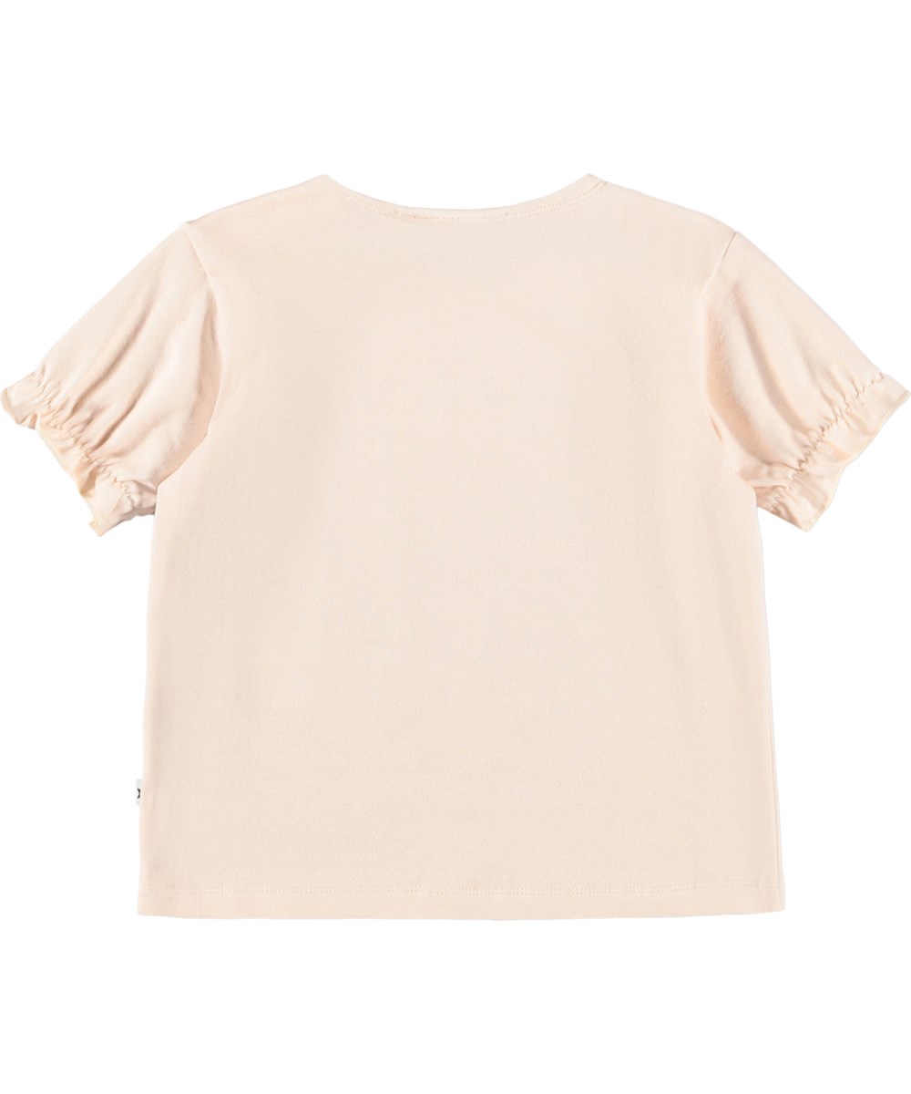 Eline - Butterfly - Rosa T-shirt för de små i ekologisk bomull med volangdetaljer och fjärilsmönster