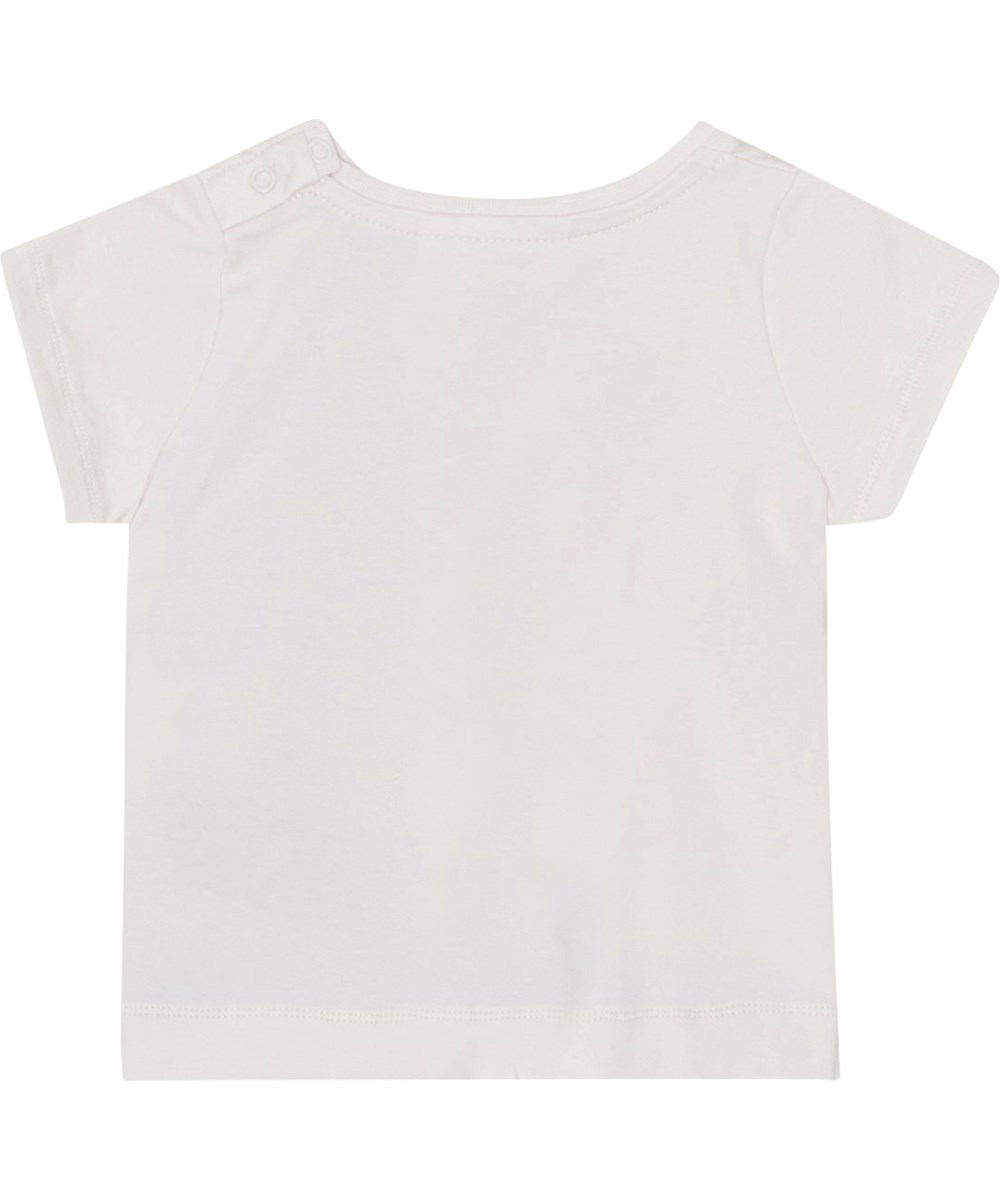 Elly - Carousel Top - Vit T-shirt i mjuk ekologisk bomull med karuseller. 