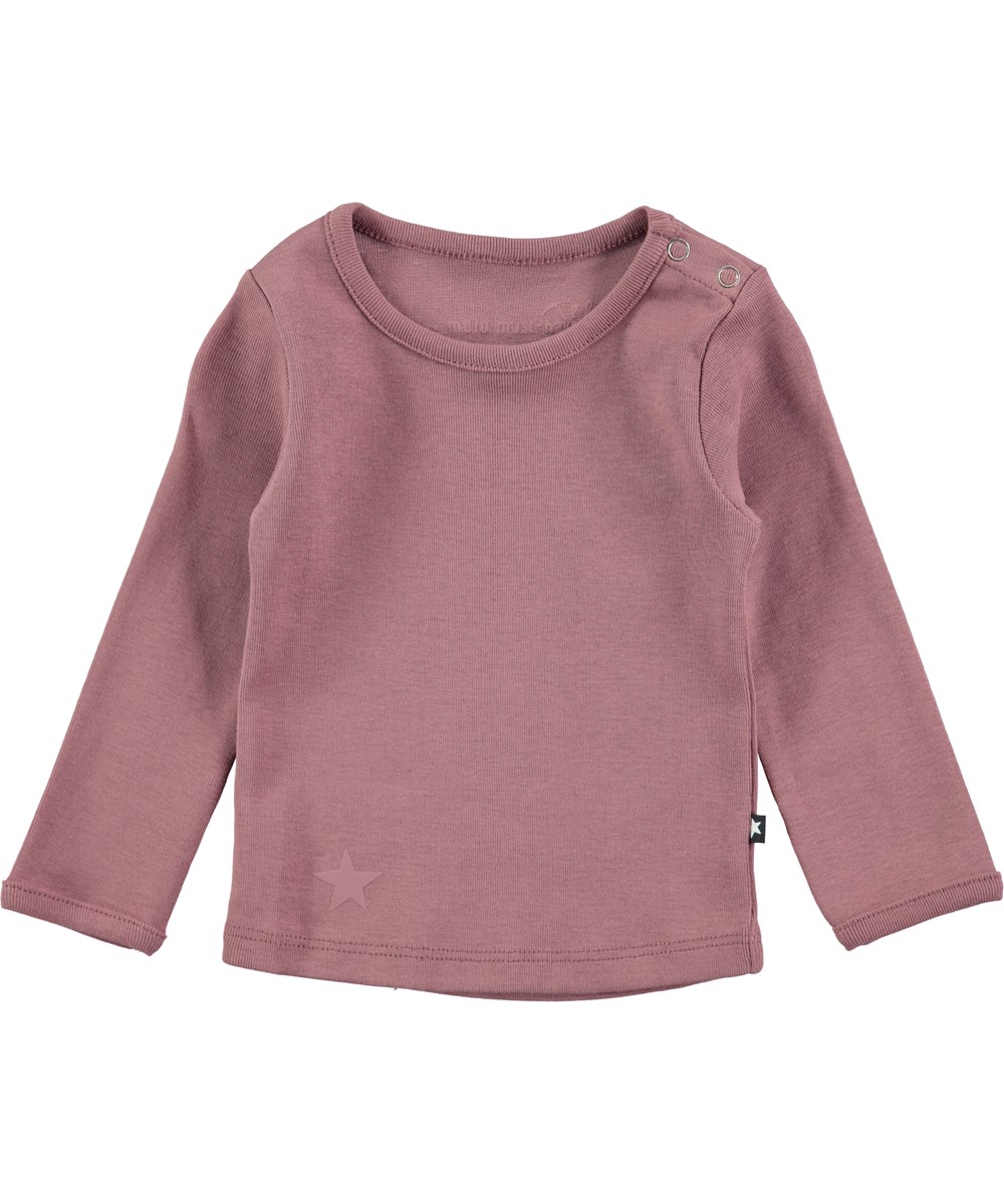 Elona - Purple Mist - Långärmad t-shirt med tryckknapp