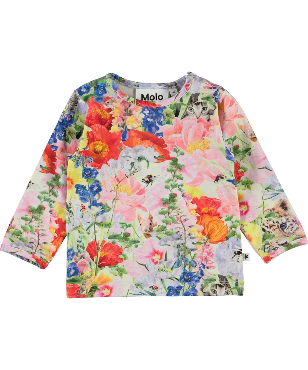 Eva - Hide And Seek - Ekologisk babytröja med blommor