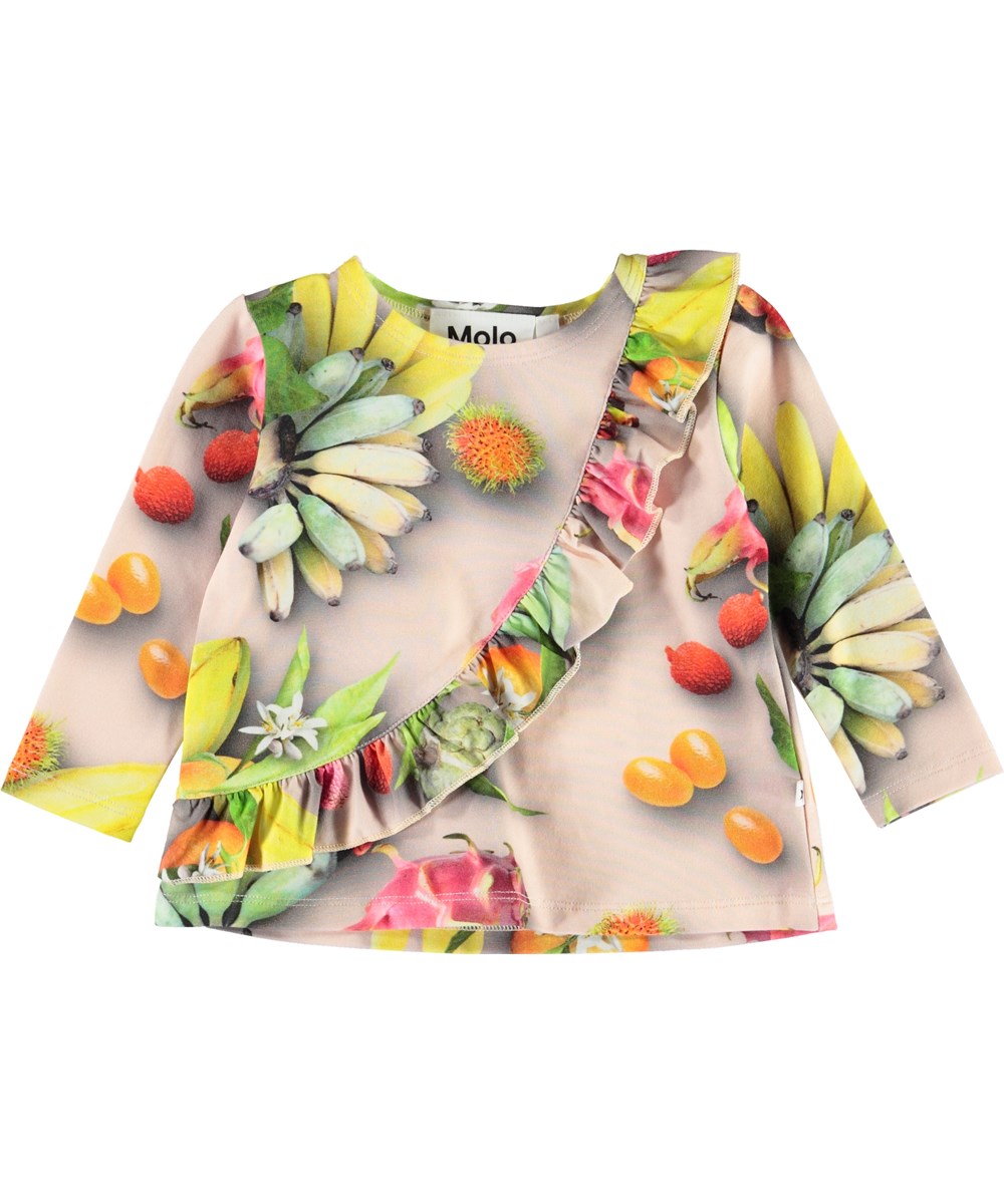Evelyn - Tutti Frutti - Ekologisk baby blus med frukter