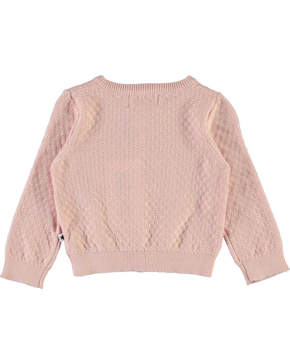 Ginny - Petal Blush - Rosa stickad kofta till baby