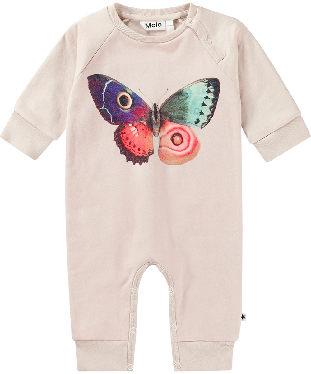 Fairfax - Single Butterfly - Off-white baby romper for the little ones in soft organic cotton with butterfly print.