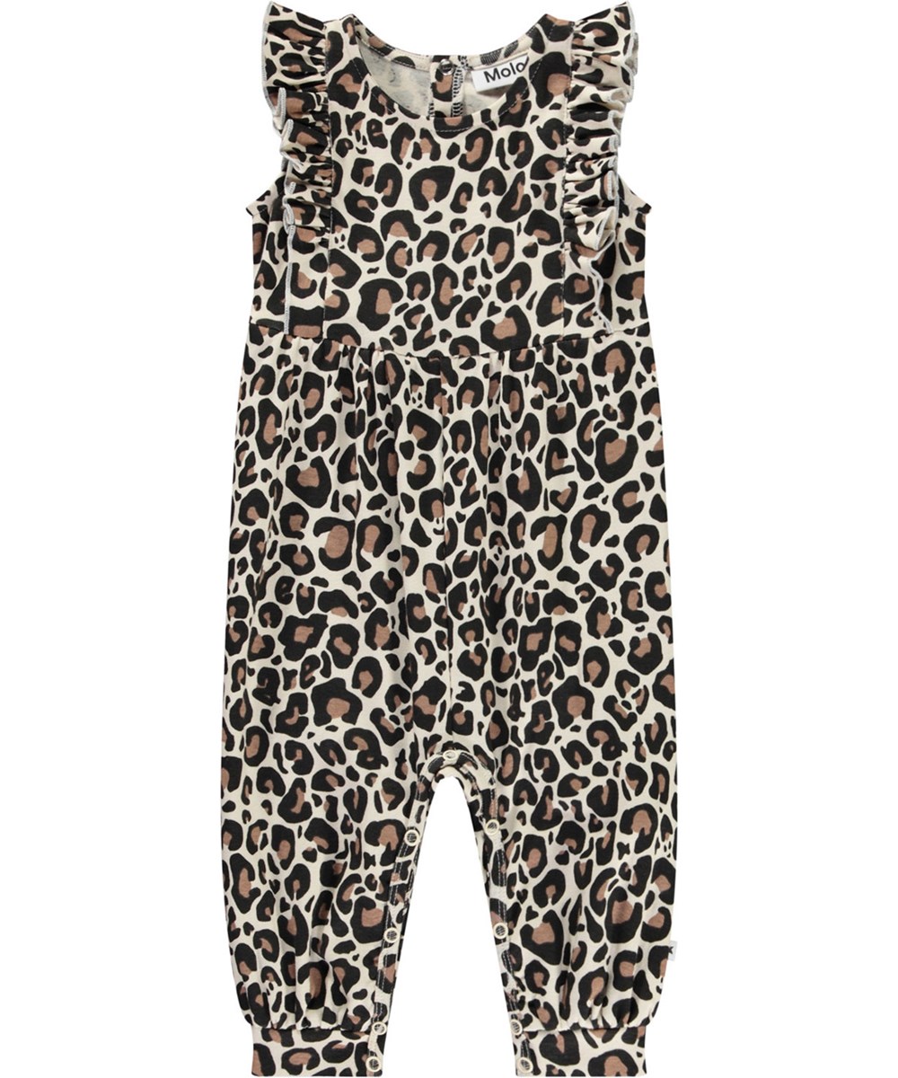 Fallon - Jaguar Sand - Jumpsuit for the little ones in soft organic cotton with jaguar print.