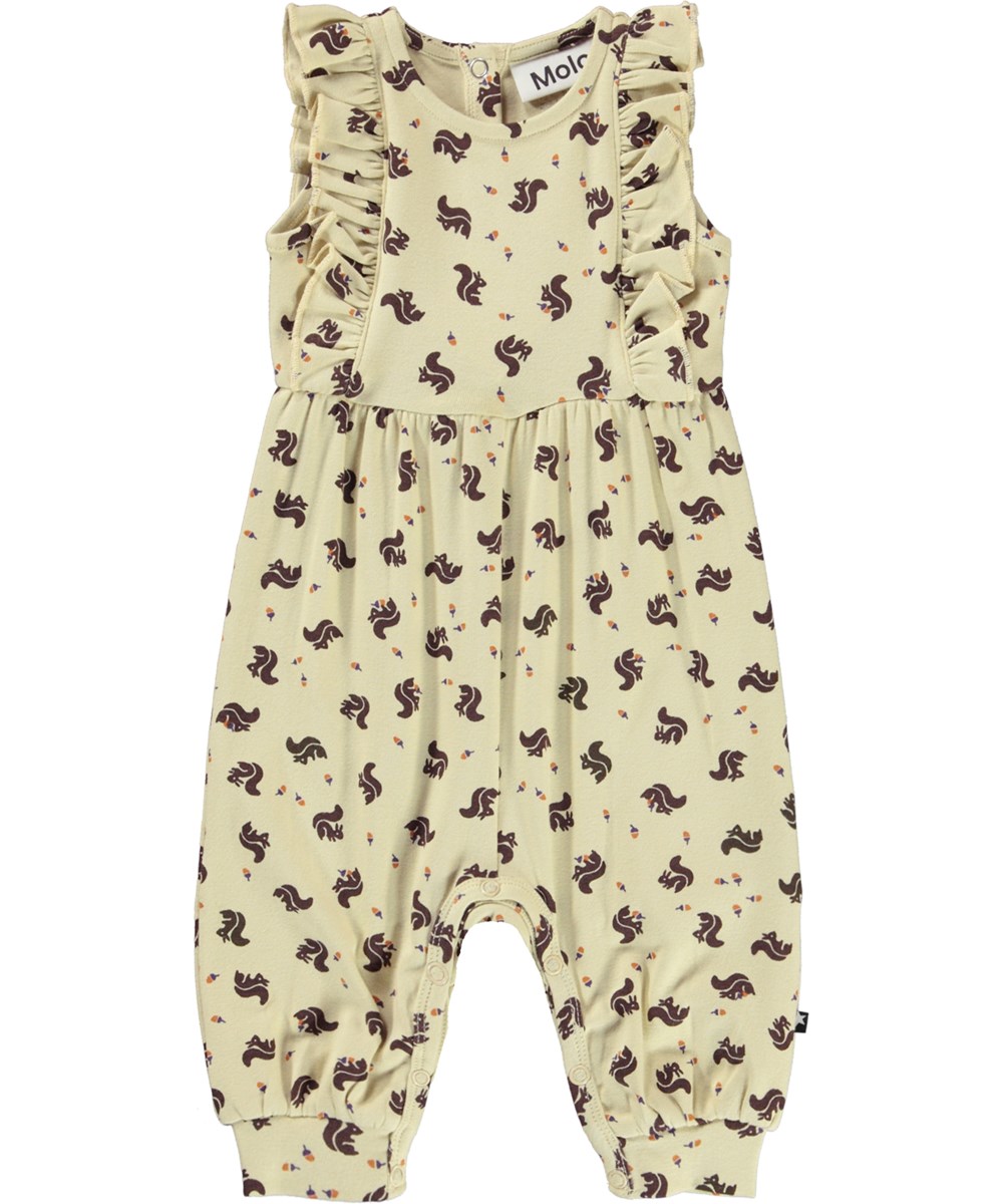 Fallon - Mini Squirrel - Sleeveless baby romper with squirrel print