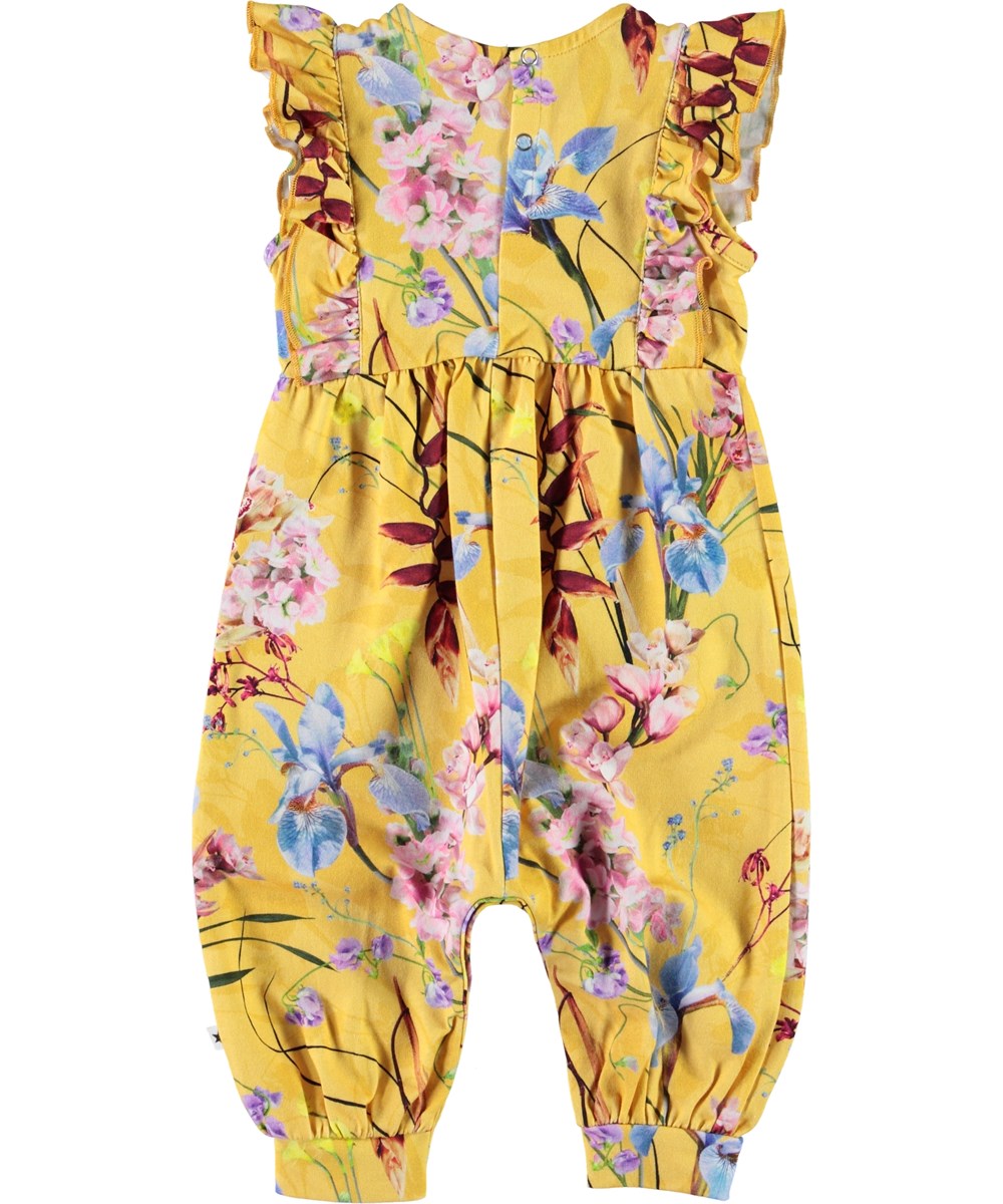 Fallon - The Art Of Flowers - Yellow baby romper with flowers 